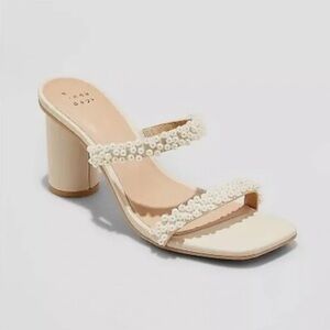 a new day Cream Embellished Block Heels